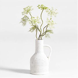 Faux Queen Anne’s Lace Stem Arrangement in Villa Jug Vase