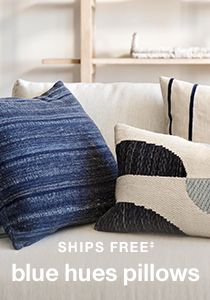 blue hues throw pillow arrangment