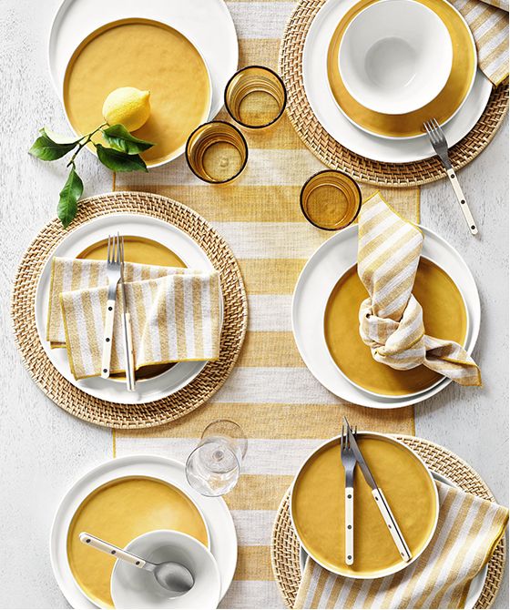 set a table filled with seasonal warmth & bold new color