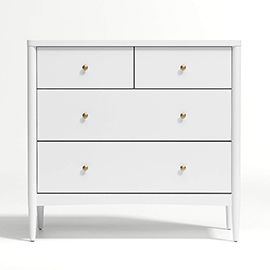 Hampshire White Wood 4-Drawer Kids Dresser