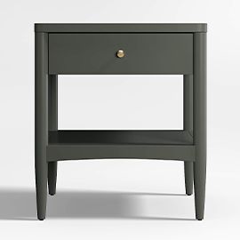 Hampshire Olive Green Wood Kids Nightstand with Drawer