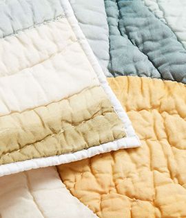 Cloud Embroidered Hand-Quilted Organic Cotton Quilt