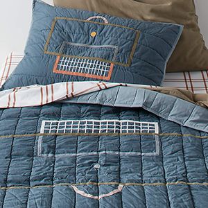 Modern Soccer Embroidered Hand-Quilted Kids Quilt