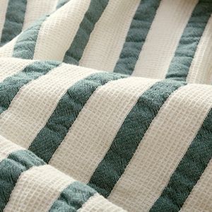 Teal Striped Waffle Weave Kids Quilt