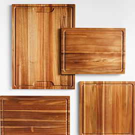 Crate & Barrel Acacia Edge-Grain Cutting Board