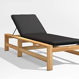 Anguilla Teak Single Outdoor Chaise Lounge