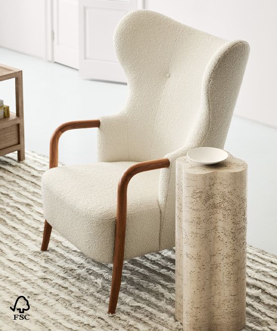 Laso white boucle chair