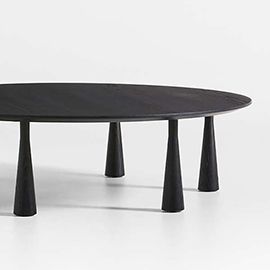 Repaso Ebonized Ash Wood Round Coffee Table