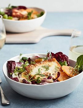 seared halloumi, fennel & orange salad