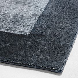 Laval Viscose Border Blue Area Rug