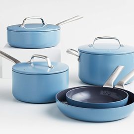 Crate & Barrel EvenCook Ceramic™ Denim Cookware Set