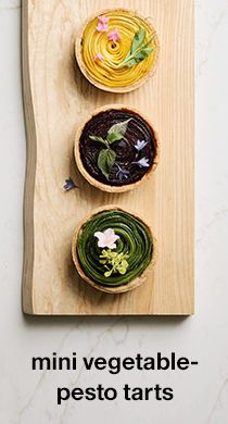 mini vegetable pesto tartes