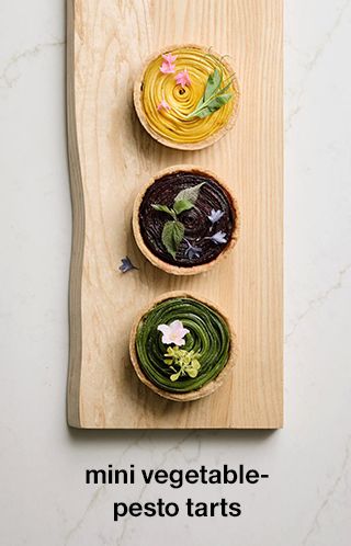 mini vegetable pesto tartes