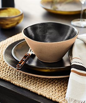 Marin Black Recycled Ceramic Dinnerware