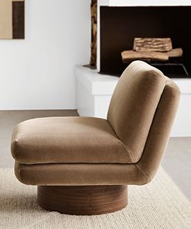 Odeon Taupe Brown Velvet Swivel Accent Chair