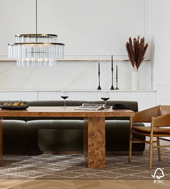 a chic, sleek dining room