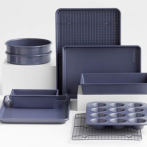 Crate & Barrel Silver 10-Piece Non-Stick Bakeware Set