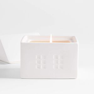 White Ceramic House 1-Wick Holiday Scented Candle