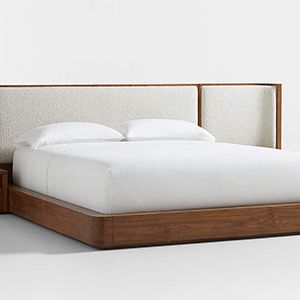 Milano Walnut Wood Bed with Nightstands