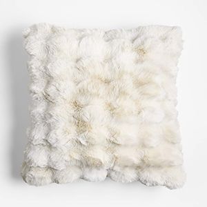 Textured Faux Fur Throw Pillow