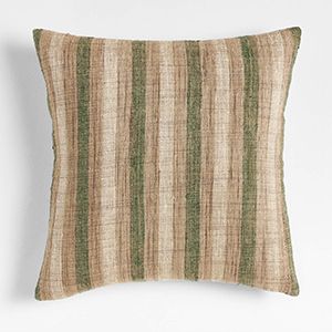 Riviera Stripe Cyprus Green Throw Pillow