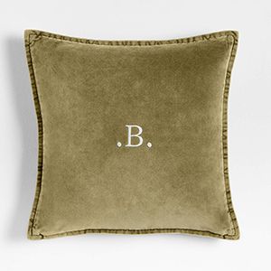 Relaxed Velvet Moss Green Throw Pillow