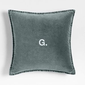 Relaxed Velvet Teal Blue Throw Pillow