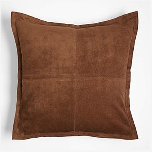 Hyde Pieced Suede Brown Throw Pillow