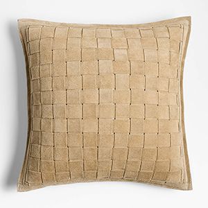 Hyde Woven Suede Camel Tan Throw Pillow