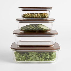 Glass Storage Containers with Wood Lids