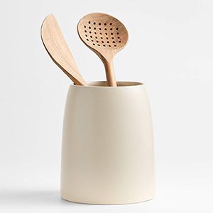 Craft Linen Stoneware Utensil Holder