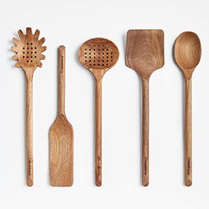 Crate & Barrel Acacia Utensils, Set of 5