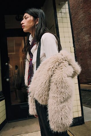 Louder Please Hooded Faux Fur Jacket