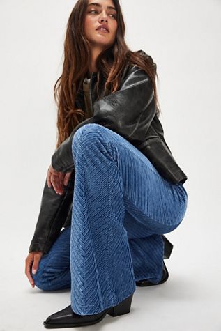 Penny Pull-On Velvet Flared Pants