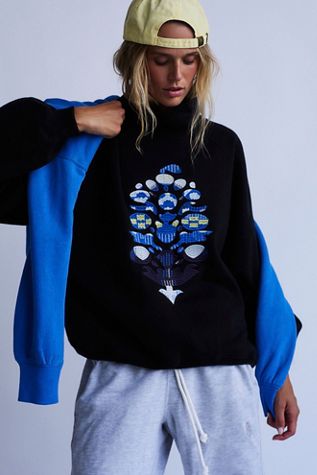 On Your Mark Logo Mock Neck Pullover