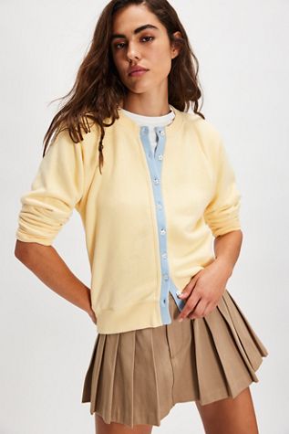 Junior Solid Sweatshirt Cardi