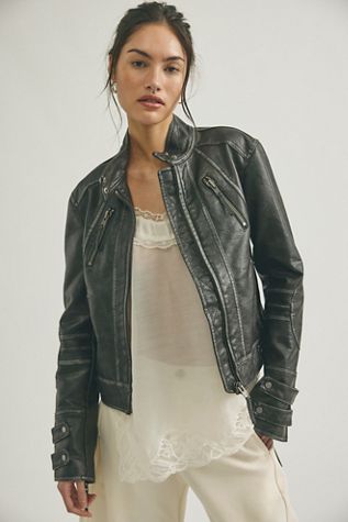We The Free Jesse Vegan Leather Moto Jacket