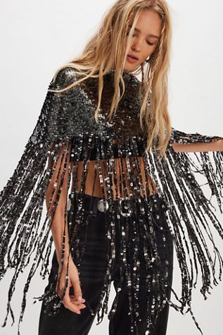 All Night Long Sequin Cape