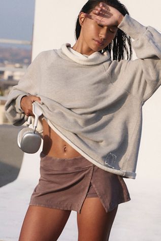 Cutback Mock Neck Pullover