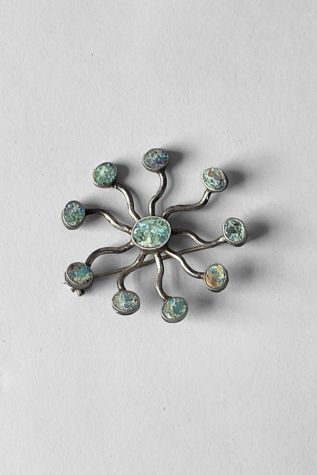 Vintage Mid-Century Modernist Sterling Silver Taxco Starburst Brooch Selected by MARMALADE