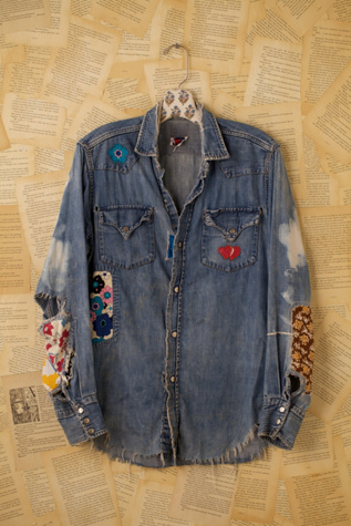 denim shirt with patches