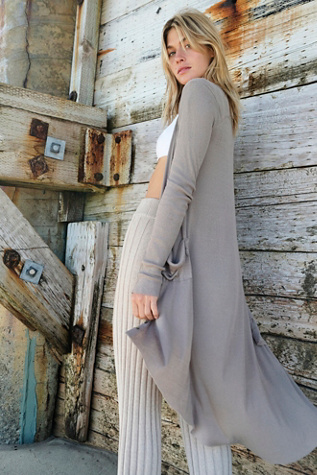 maxi ribbed cardigan