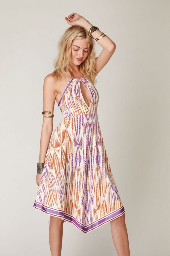 Slinky Knit Printed Halter Dress Free People