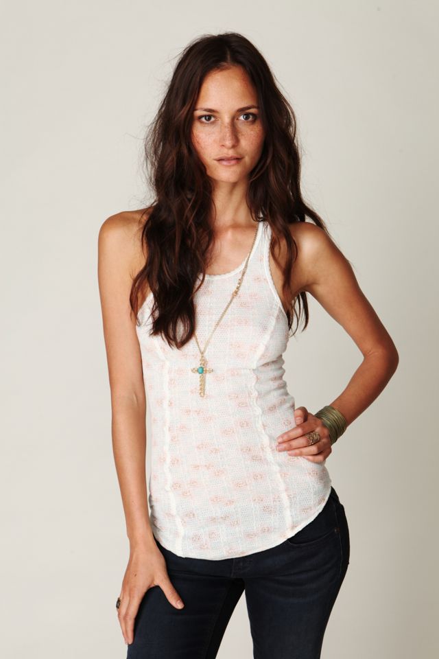 Printed Lacy Knit Tank Free People