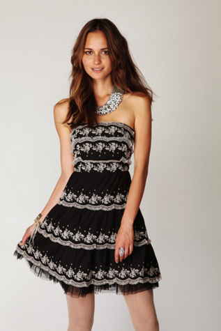 free people black lace dress