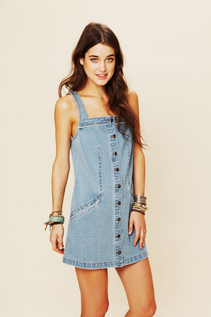 denim shift dress