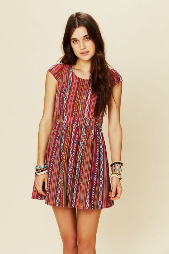 Log Cabin Woven Dress Free People