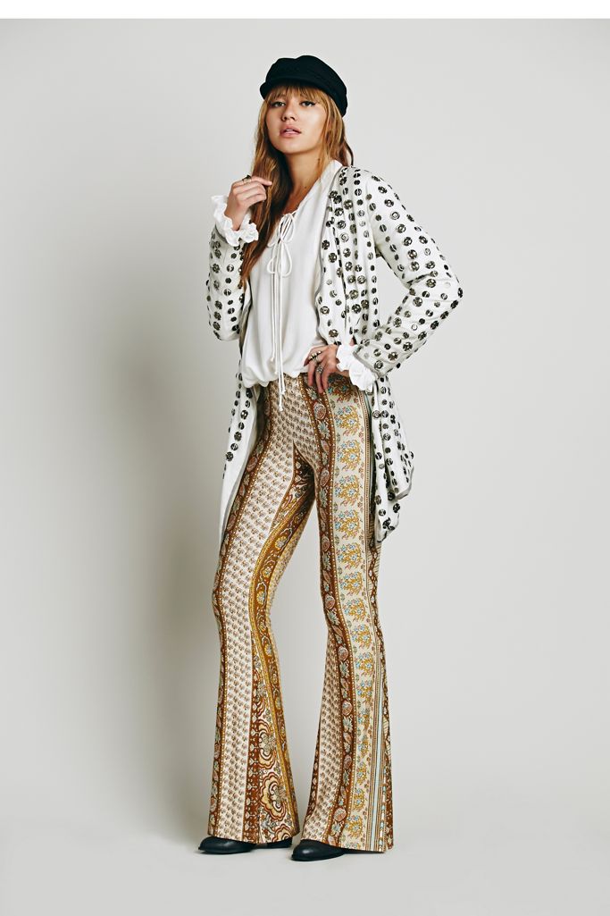 Border Print Bell Bottoms Free People