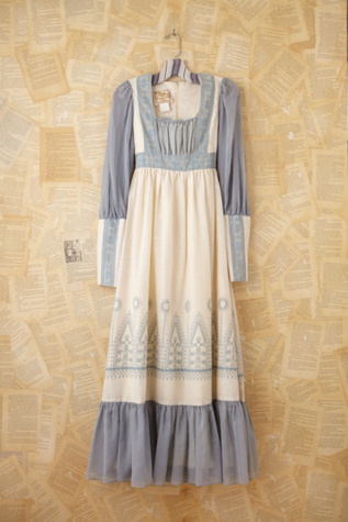 blue and white free people dress