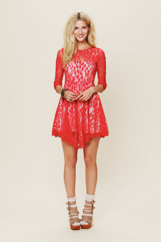 red free people dress